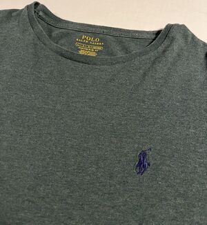 Polo Ralph Lauren RL Custom Slim Fit Long Sleeve Green T-Shirt Tee LARGE Pony